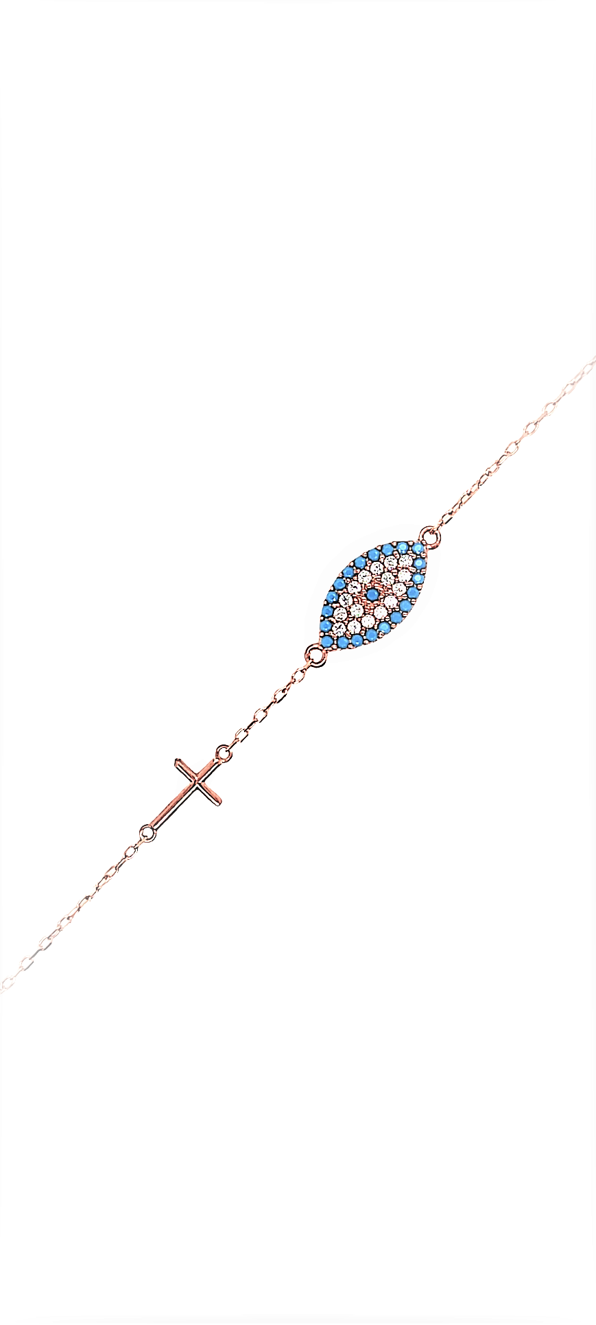 Evil eye with cross bracelet