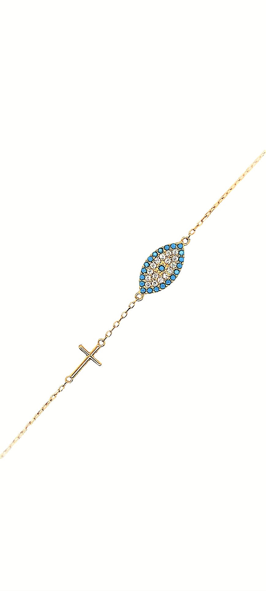 Evil eye with cross bracelet