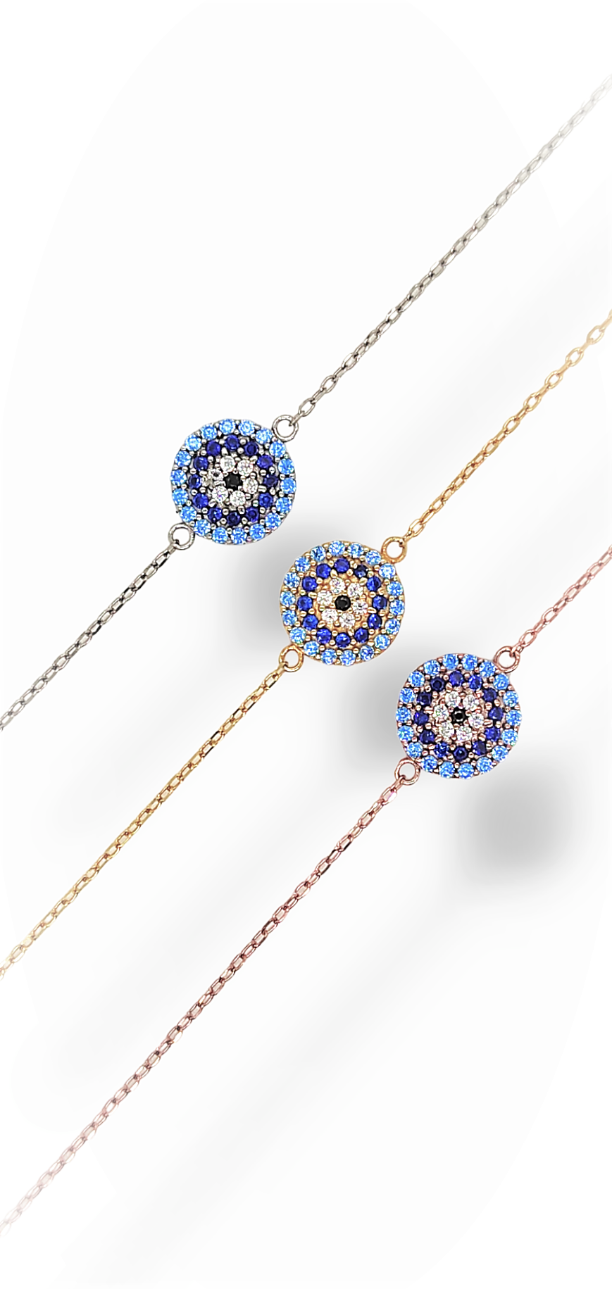 Evil eye bracelet aqua color