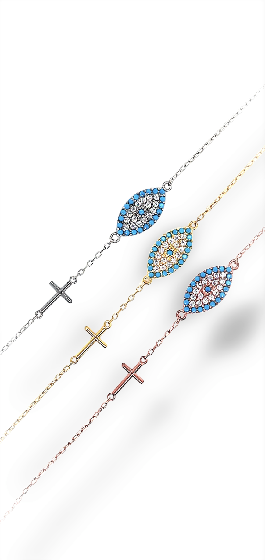 Evil eye with cross bracelet