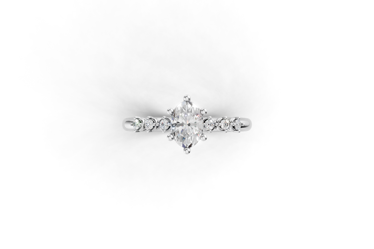 Μονόπετρο οβάλ και πλαϊνές πέτρες με δοντάκια!