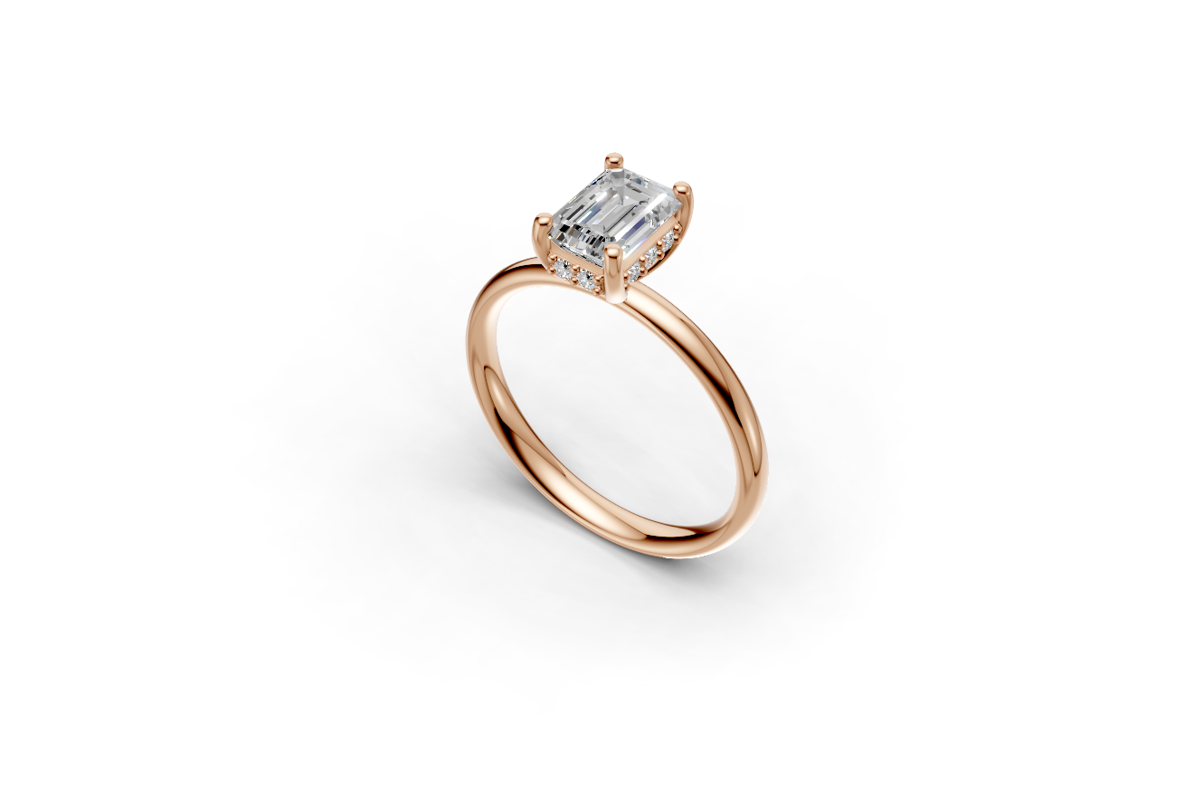 The Hidden Halo Emerald Ring