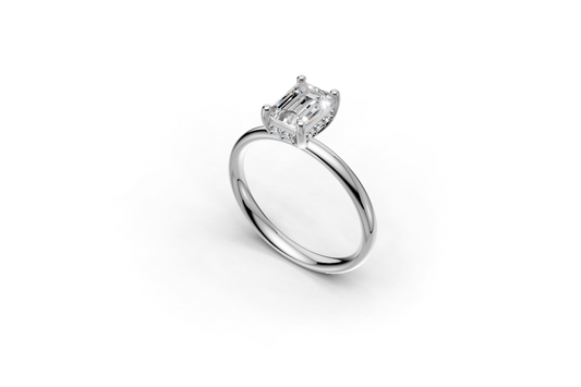 The Hidden Halo Emerald Ring