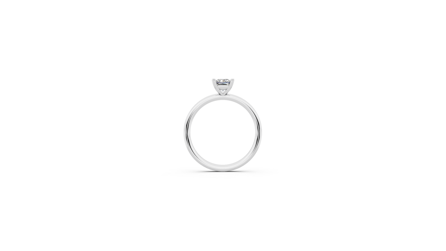 Radiant cut diamond solitaire ring