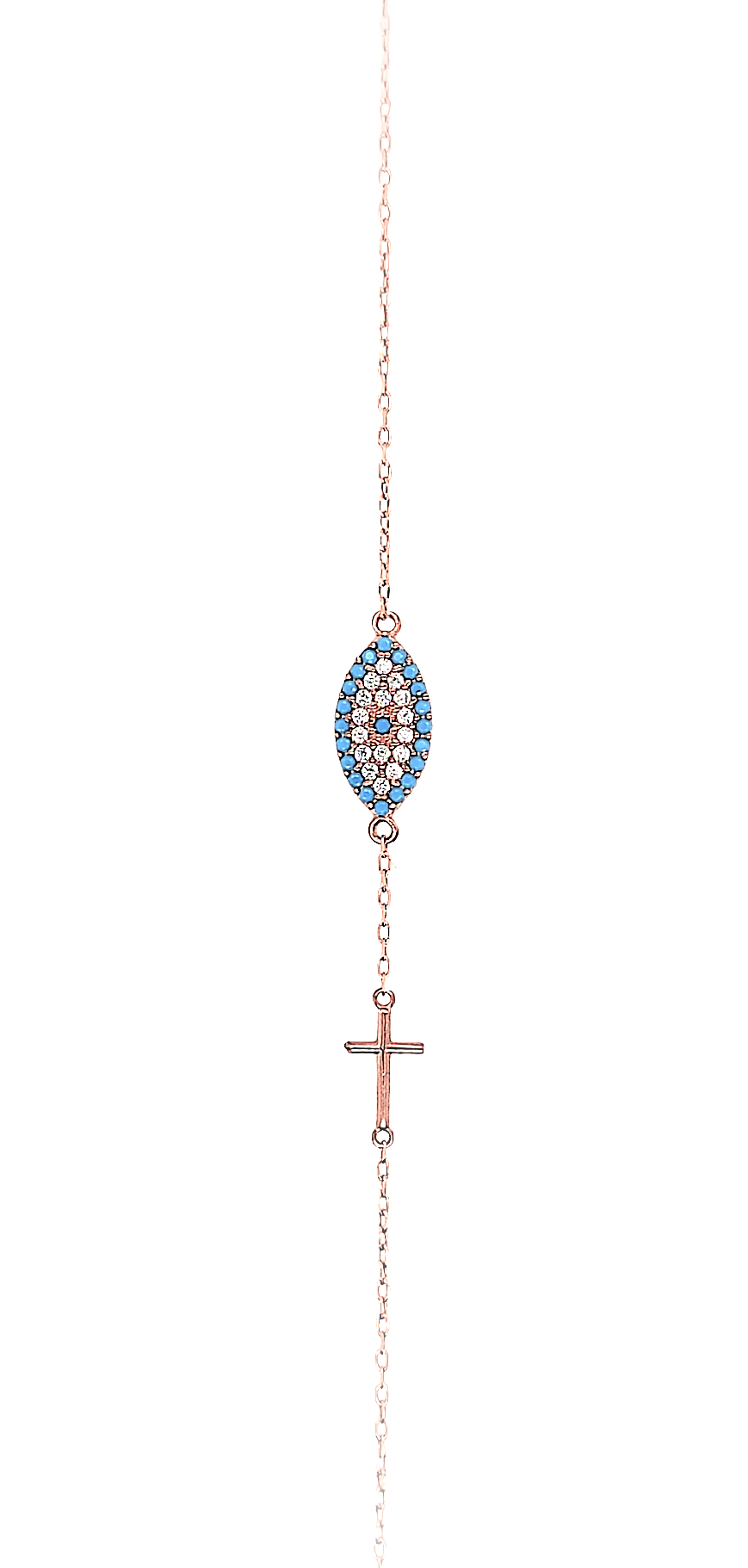 Evil eye with cross bracelet