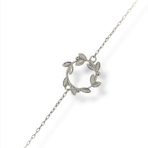 Olive Wreath Silver Bracelet