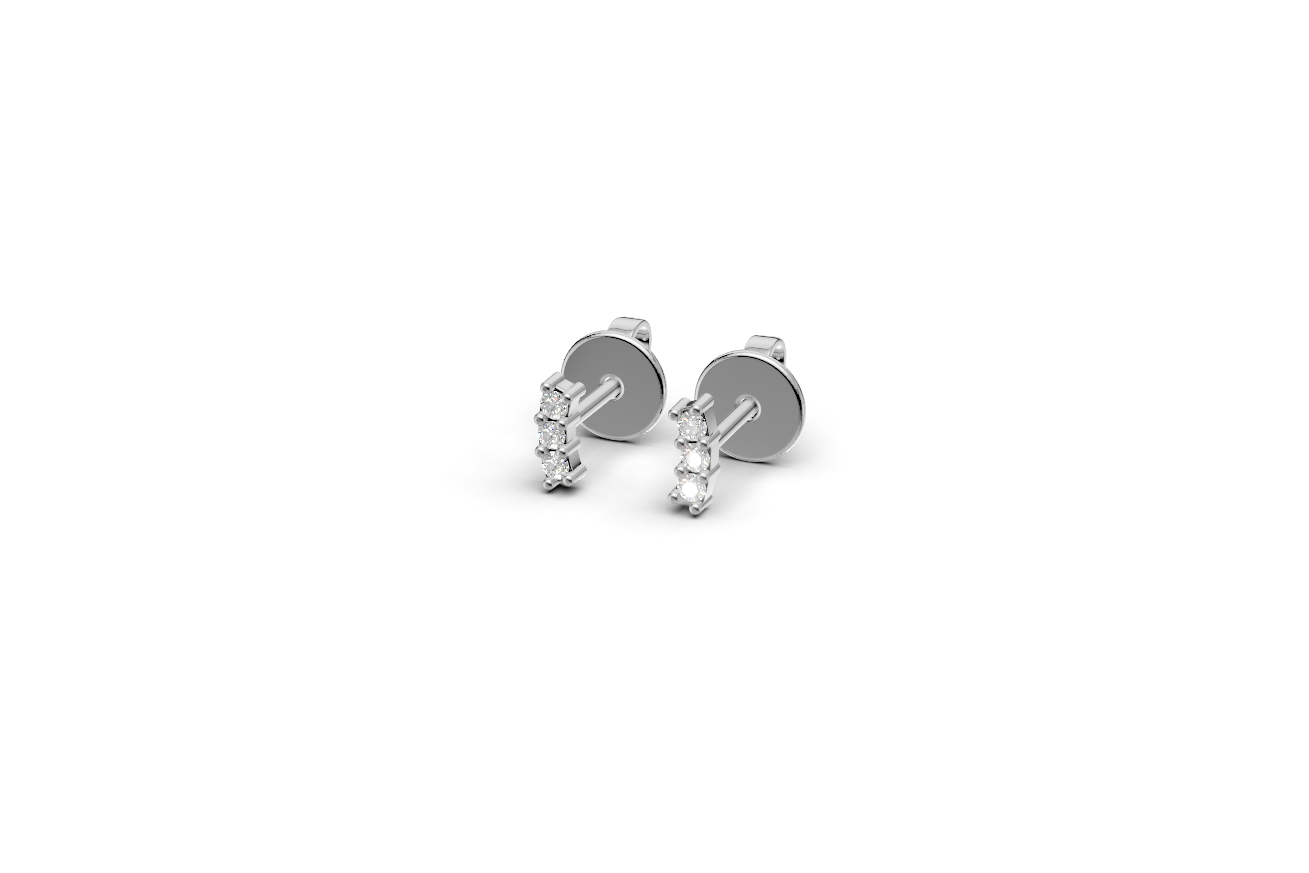 Tiny stud bend earrings | Whisper Sparks Collection