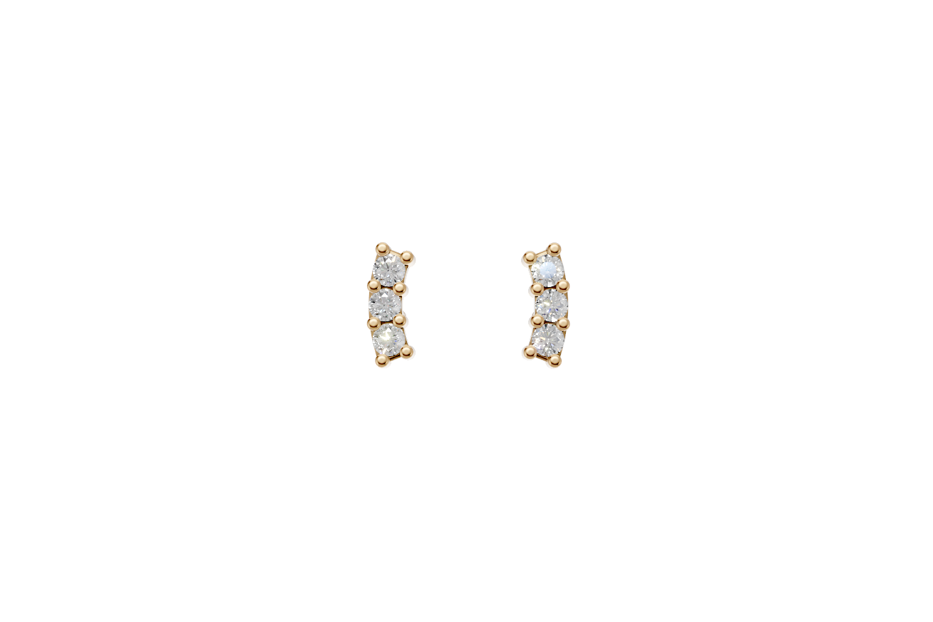 Tiny stud bend earrings | Whisper Sparks Collection