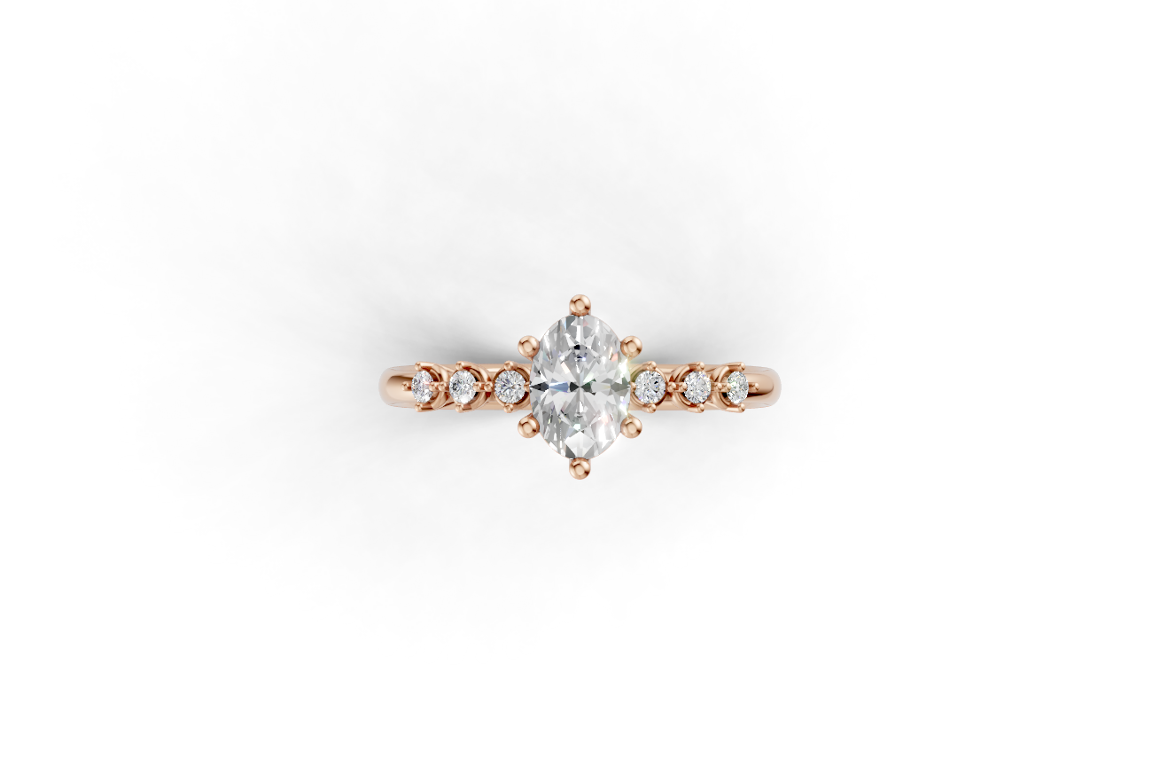 Μονόπετρο οβάλ και πλαϊνές πέτρες με δοντάκια!