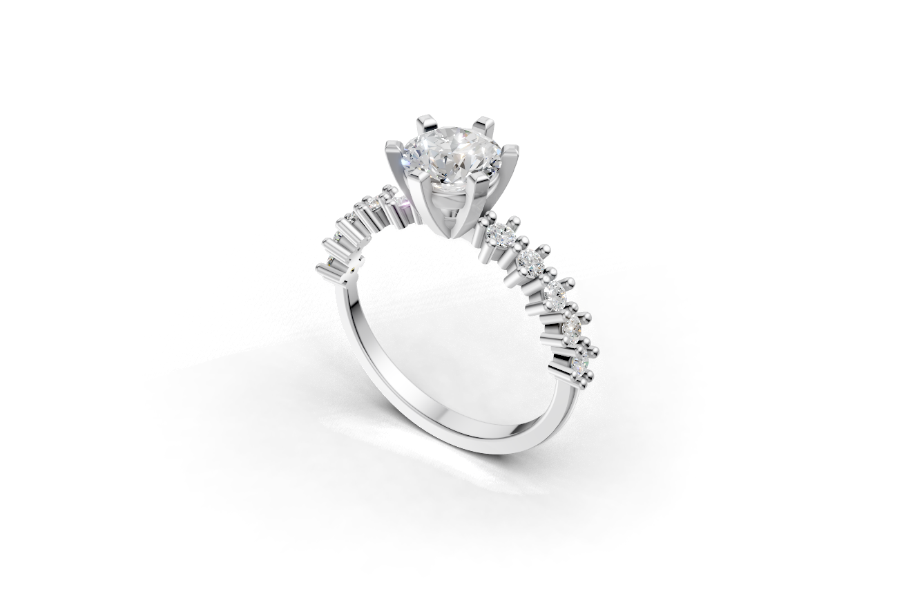 Μονόπετρο με στρογγυλή πέτρα και πλαϊνές στην γάμπα!