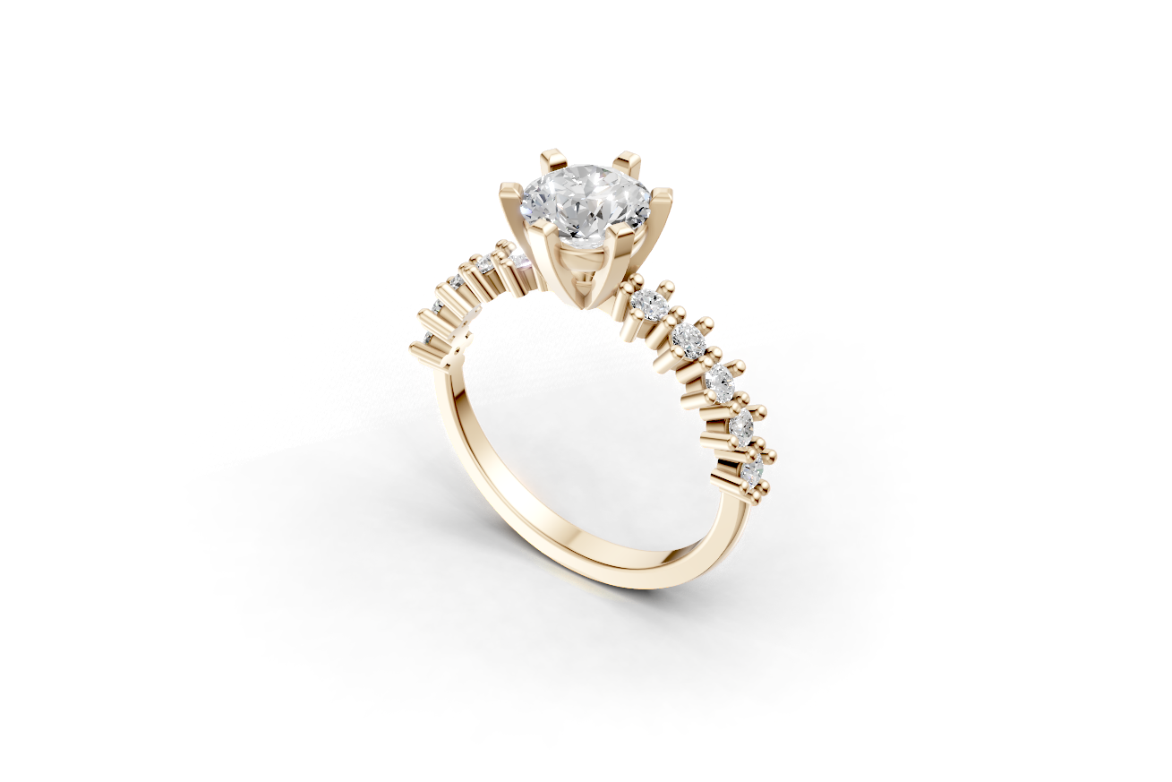 Μονόπετρο με στρογγυλή πέτρα και πλαϊνές στην γάμπα!