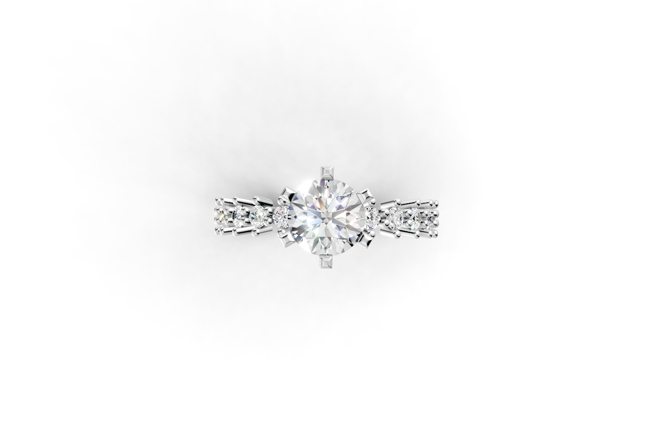 Μονόπετρο με στρογγυλή πέτρα και πλαϊνές στην γάμπα!