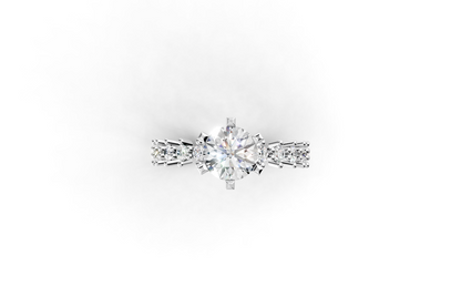 Μονόπετρο με στρογγυλή πέτρα και πλαϊνές στην γάμπα!