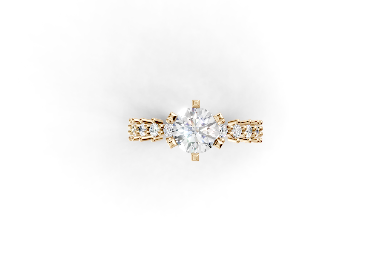 Μονόπετρο με στρογγυλή πέτρα και πλαϊνές στην γάμπα!