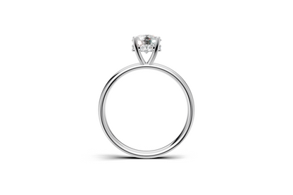 Handmade hidden halo engagement ring with a round brillant cut diamond by DUDAjewels