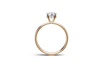 Handmade hidden halo engagement ring with a round brillant cut diamond by DUDAjewels