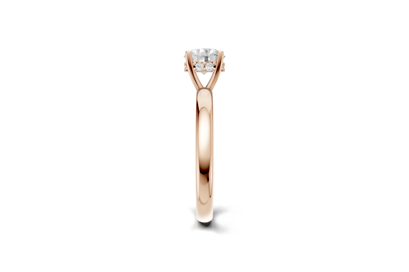 Handmade hidden halo engagement ring with a round brillant cut diamond by DUDAjewels