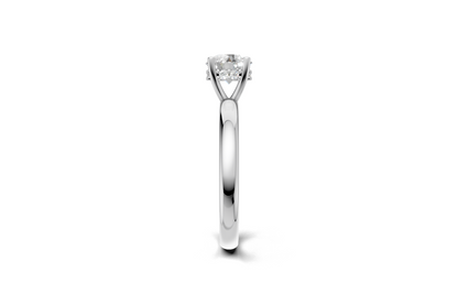Handmade hidden halo engagement ring with a round brillant cut diamond by DUDAjewels