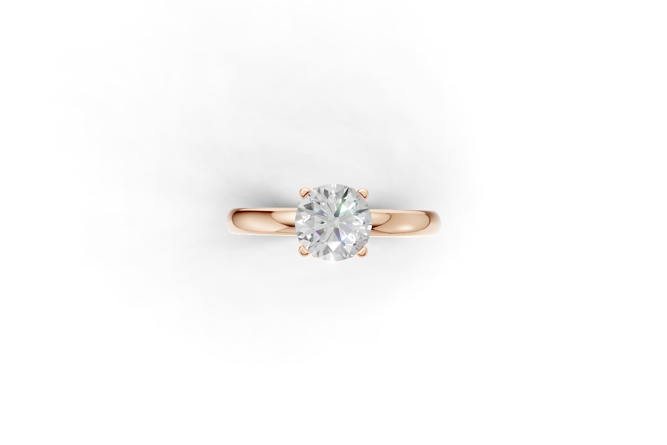 Handmade hidden halo engagement ring with a round brillant cut diamond by DUDAjewels