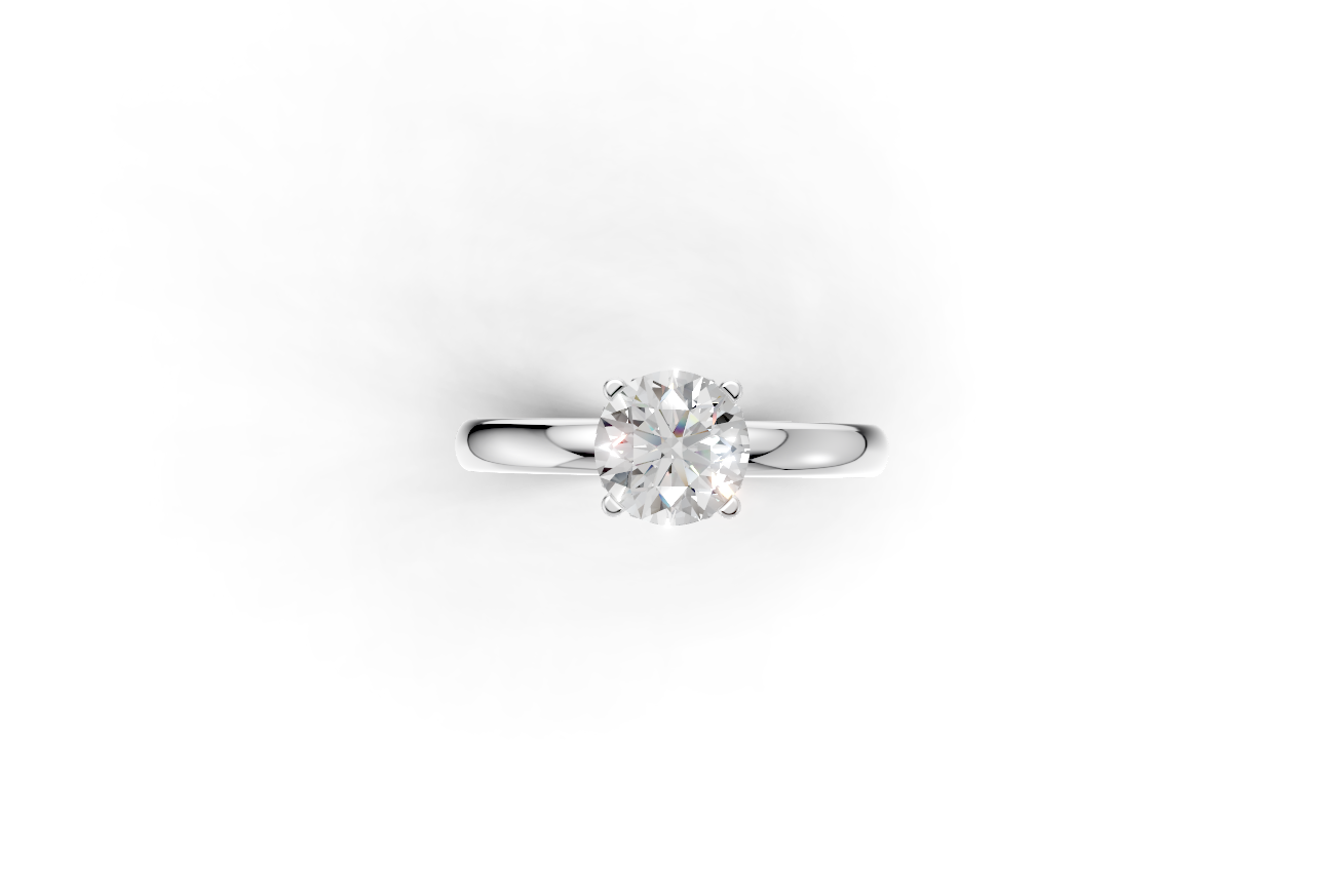 Handmade hidden halo engagement ring with a round brillant cut diamond by DUDAjewels