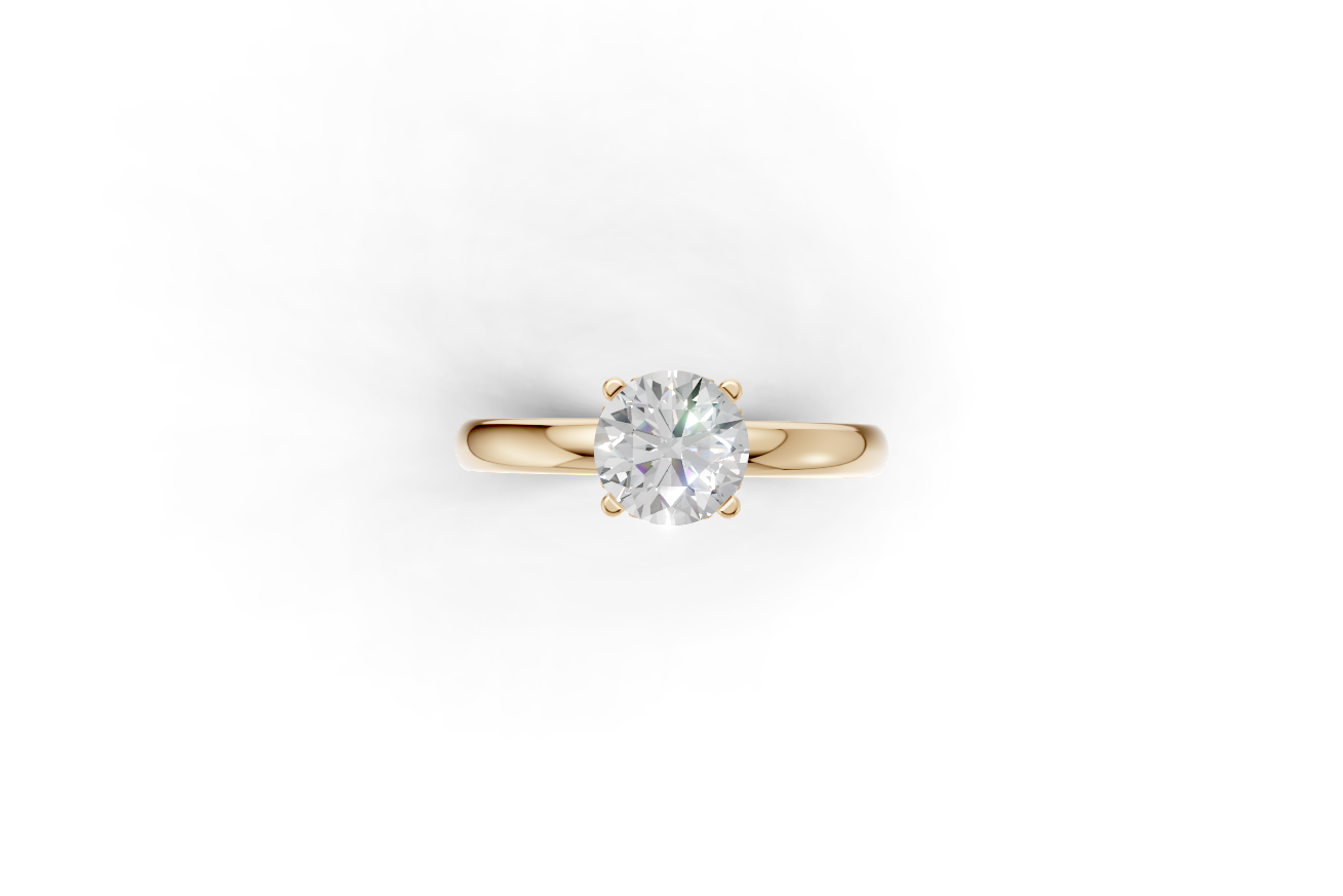 Handmade hidden halo engagement ring with a round brillant cut diamond by DUDAjewels