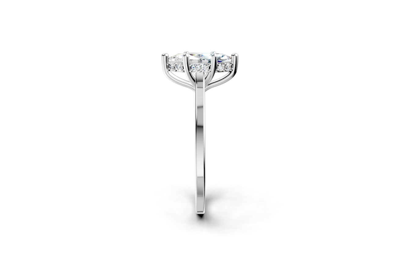 The Halo Bloom Marquise ring