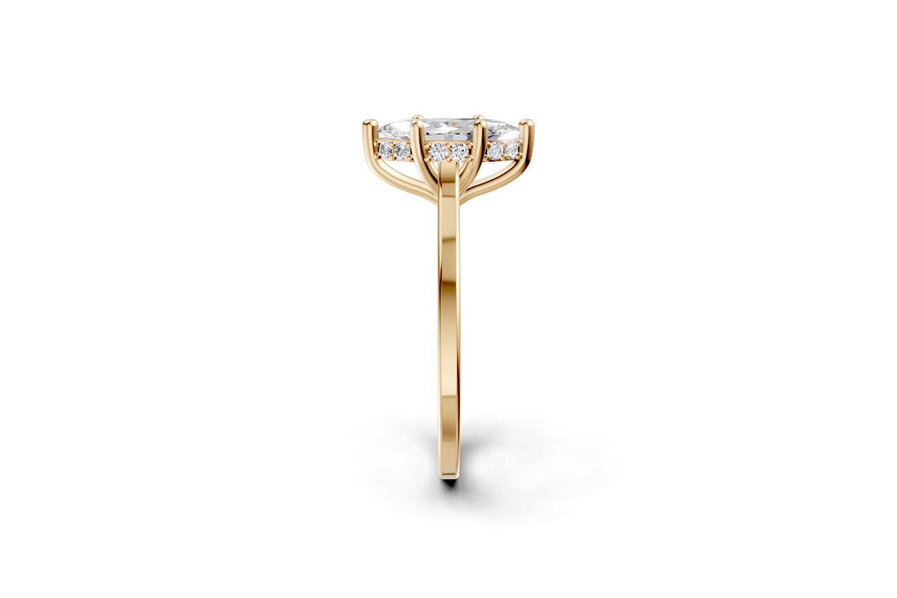 The Halo Bloom Marquise ring