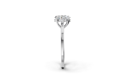 Halo Bloom Oval engagement ring with diamond halo and oval center stone by Duda Jewels.