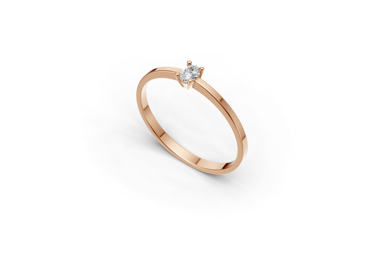 Fancy Oval Ring in rose gold 9k lab grown diamond
