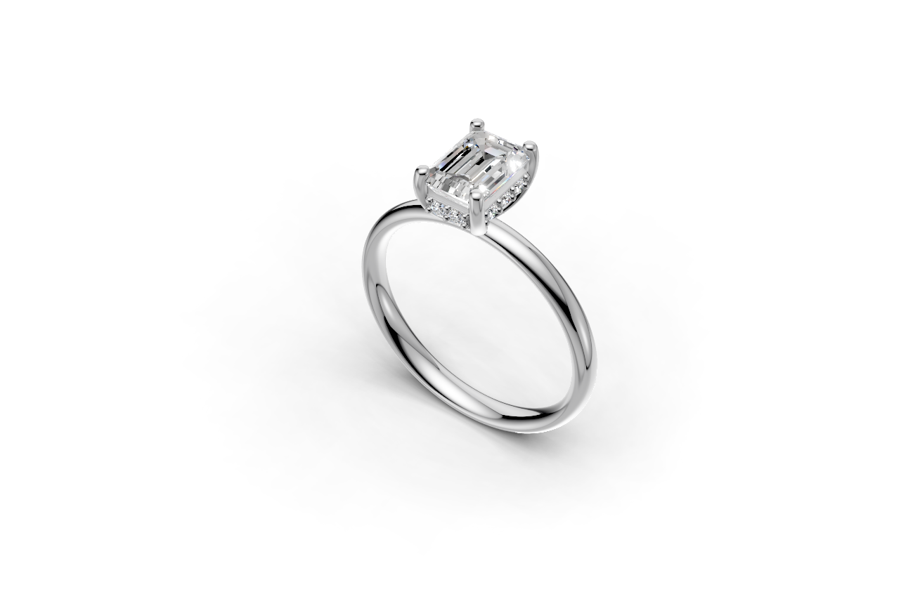 The Hidden Halo Emerald Ring