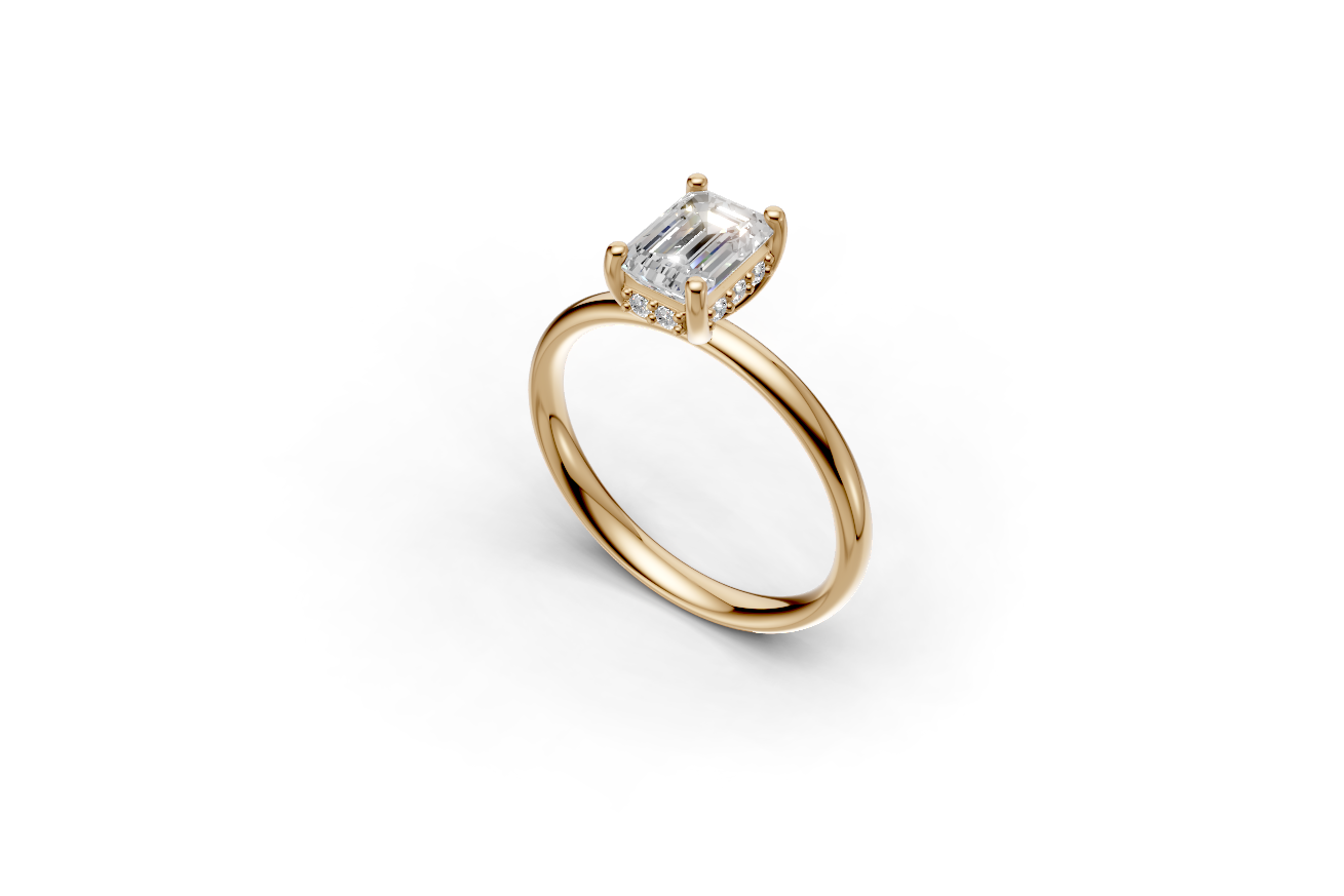 The Hidden Halo Emerald Ring