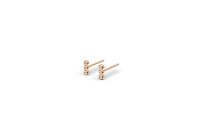 Three Stone Bezel Stud Earrings | Whisper Sparks Collection