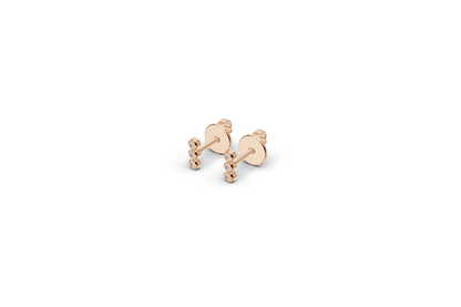 Three Stone Bezel Stud Earrings | Whisper Sparks Collection