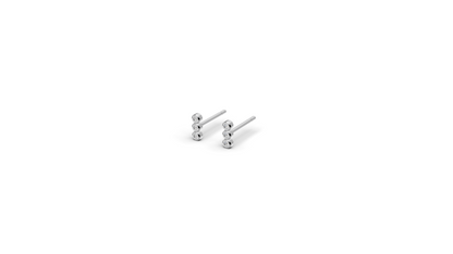 Three Stone Bezel Stud Earrings | Whisper Sparks Collection