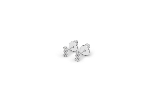 Three Stone Bezel Stud Earrings | Whisper Sparks Collection