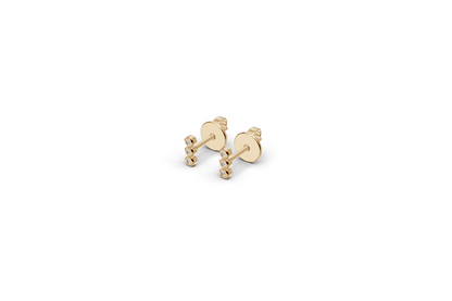 Three Stone Bezel Stud Earrings | Whisper Sparks Collection