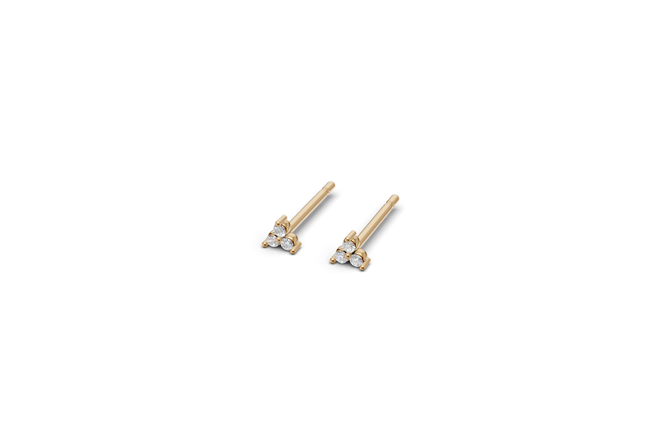 Tiny stud triangle earrings | Whisper Sparks Collection