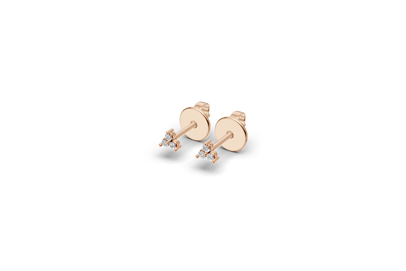 Tiny stud triangle earrings | Whisper Sparks Collection