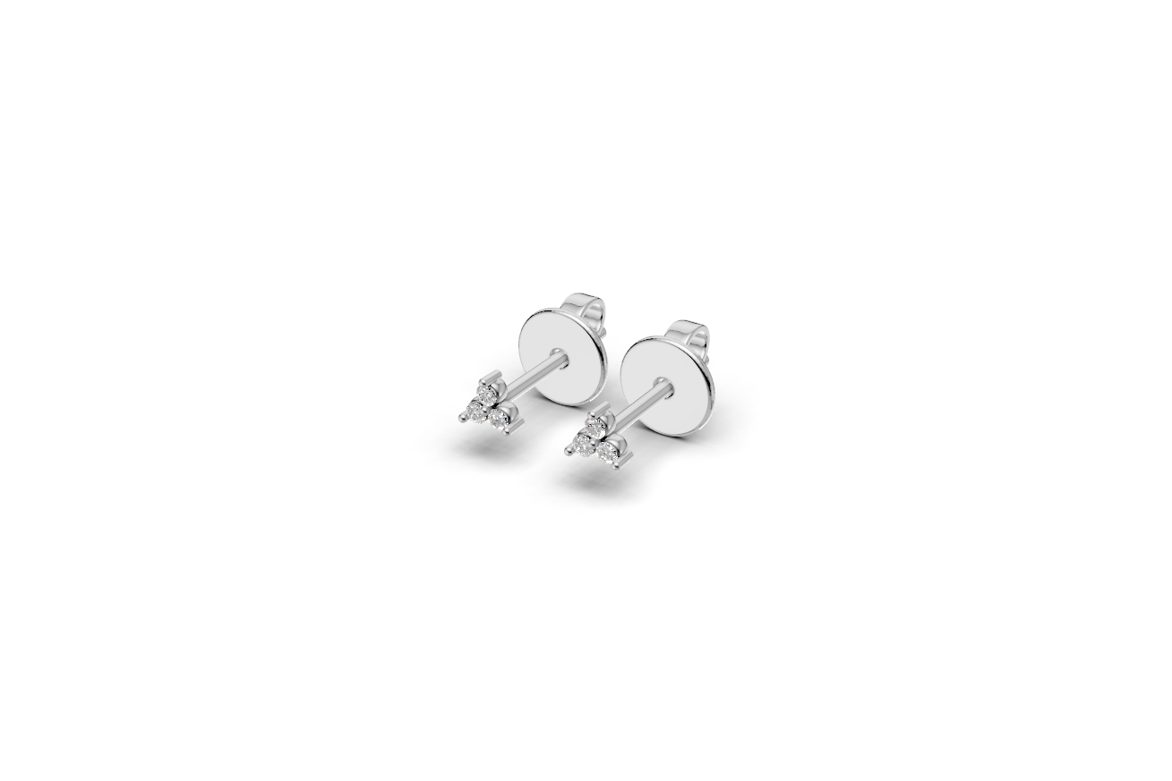 Tiny stud triangle earrings | Whisper Sparks Collection