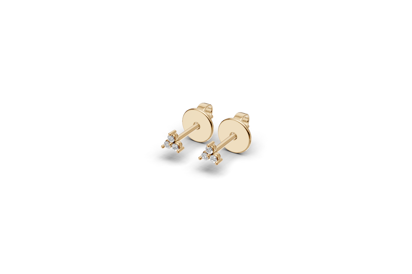 Tiny stud triangle earrings | Whisper Sparks Collection