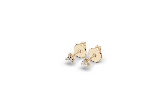 Tiny stud triangle earrings | Whisper Sparks Collection