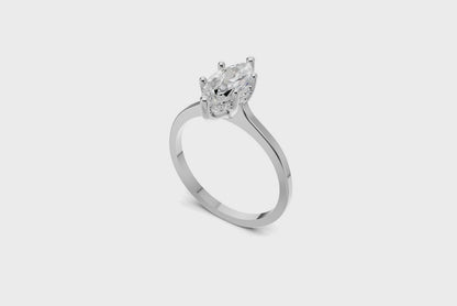 The Halo Bloom Marquise ring