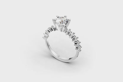 Μονόπετρο με στρογγυλή πέτρα και πλαϊνές στην γάμπα!