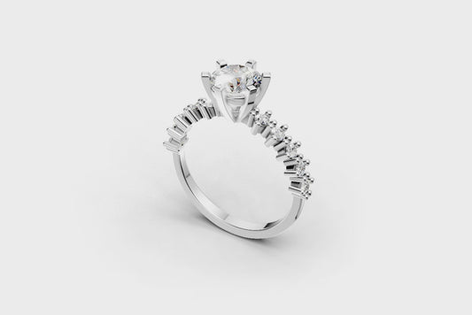 Μονόπετρο με στρογγυλή πέτρα και πλαϊνές στην γάμπα!