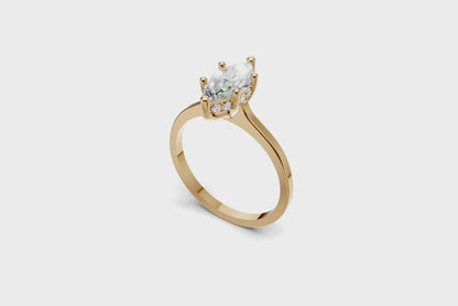 The Halo Bloom Marquise ring