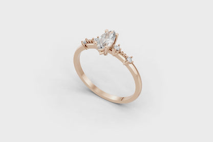 Marquise cut diamond solitaire ring
