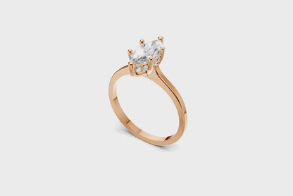 The Halo Bloom Marquise ring