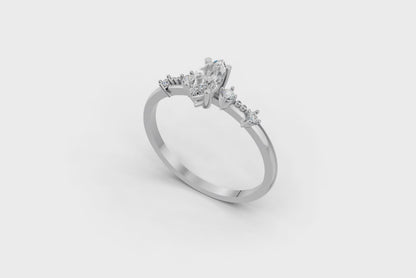 Marquise cut diamond solitaire ring