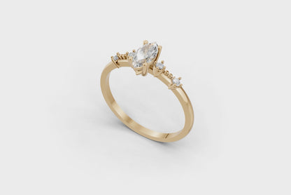 Marquise cut diamond solitaire ring