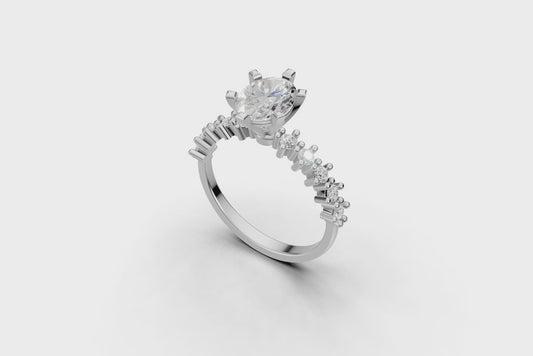 Μονόπετρο οβάλ και πλαϊνές πέτρες στην γάμπα!